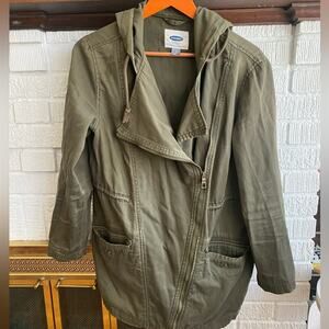 Old Navy Anorak Army Green Khaki Drape Lightweight Utility Jacket Size S
